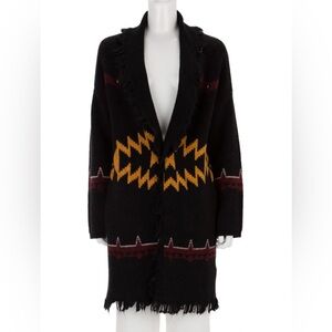 Ikks Black and Yellow Fringed Women's Jacket